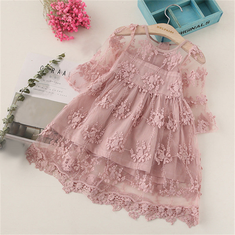 Lace detailed dress 3/4 sleeves