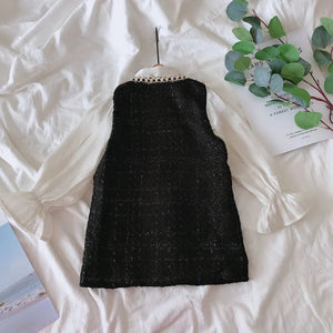 Shimmer Tweed Button Dress