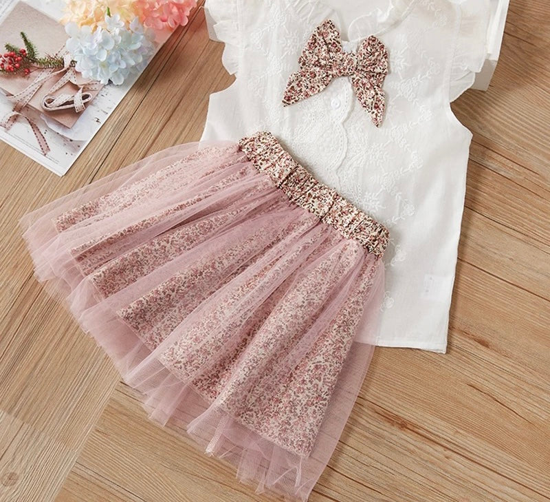 2pc Floral print skirt