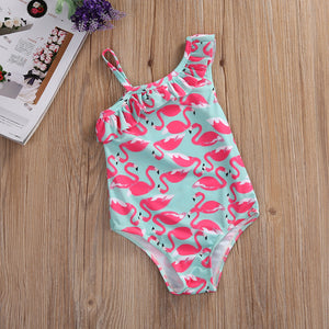 Flamingo 1 shoulder swimwear